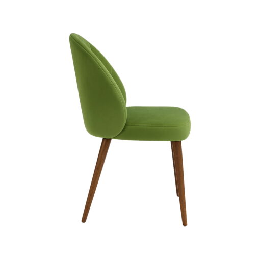 silla lana tapizada con costuras patas madera para interior