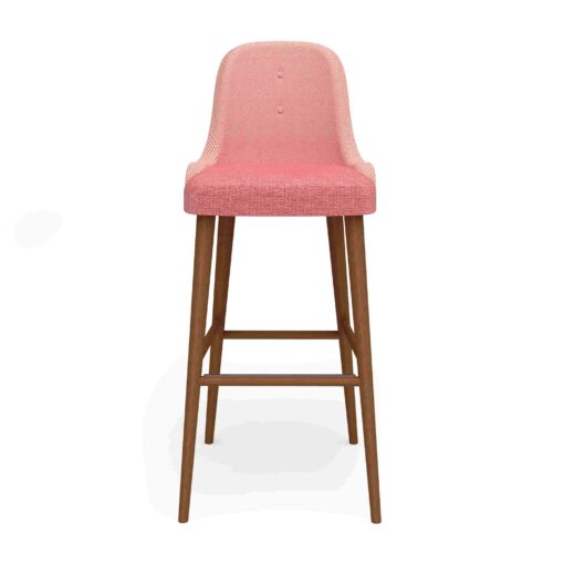 taburete alina de interior tapizado patas madera