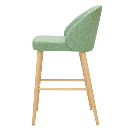 taburete lana tapizado patas de madera para uso interior