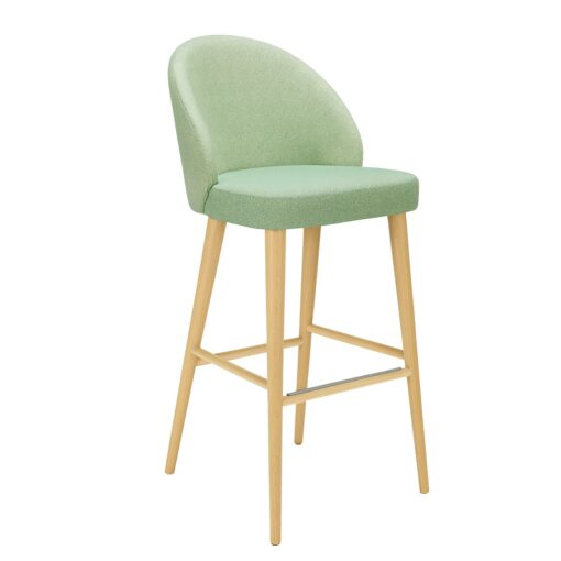 taburete lana tapizado patas de madera para uso interior