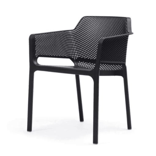 Silla apilable con brazos de exterior