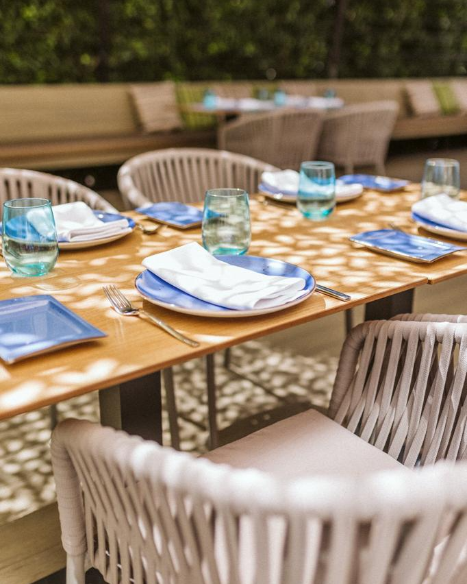 detalles sillones y mesas de TOP Sillas y Mesas en terraza arrozante Barcelo Viapol
