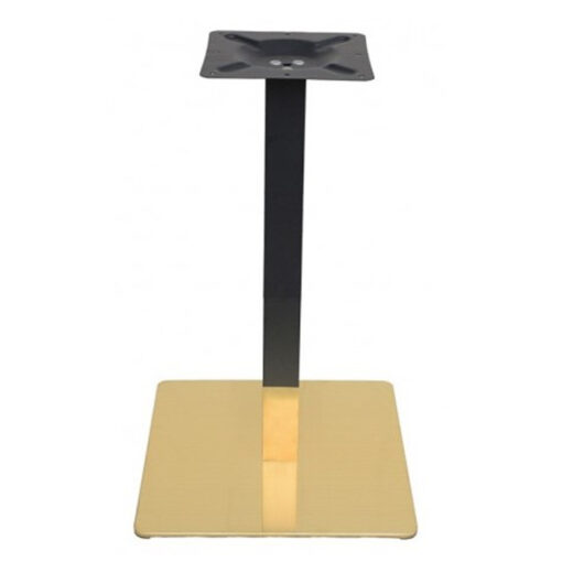 Base de mesa Quad 450×450 mm negra y oro cuadrada