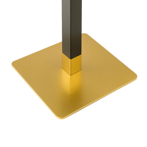 Base de mesa Quad 450×450 mm negra y oro cuadrada