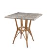 Mesa Manila tapa de Werzalit y estructura de alumio para esterior color Deco Bambu para hosteleria