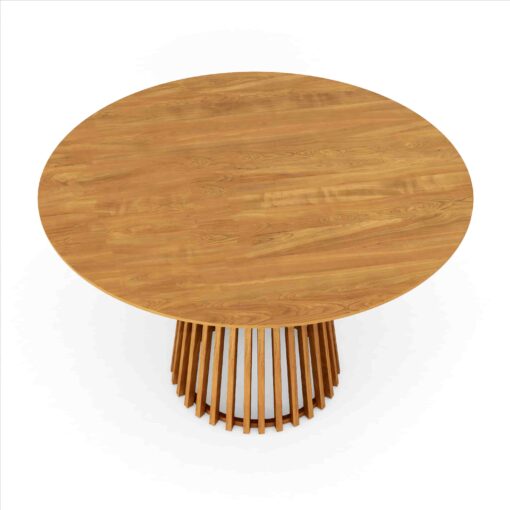 mesa redonda de comedor de teca india