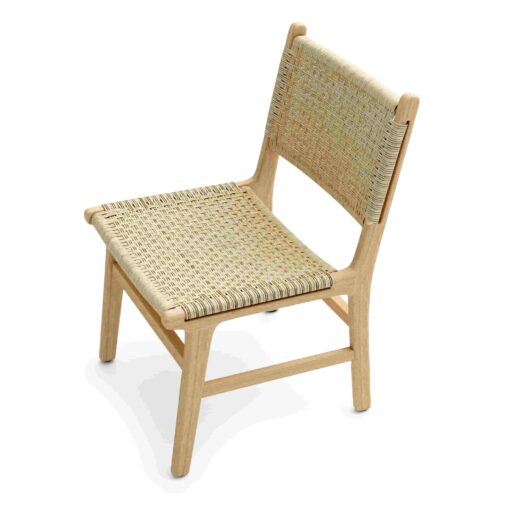silla Robin de madera de teca con asiento trenzado