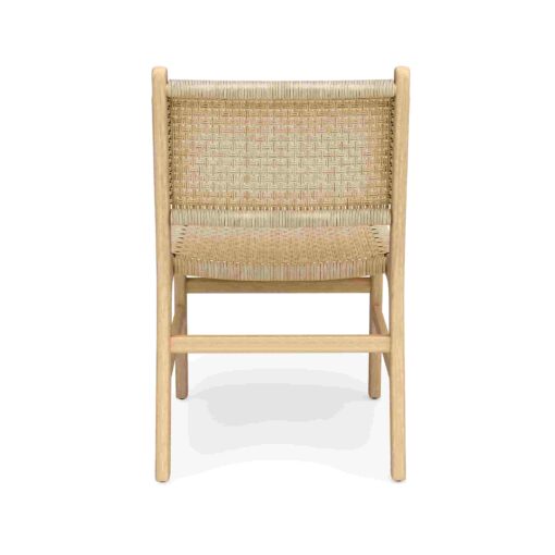 silla Robin de madera de teca con asiento trenzado