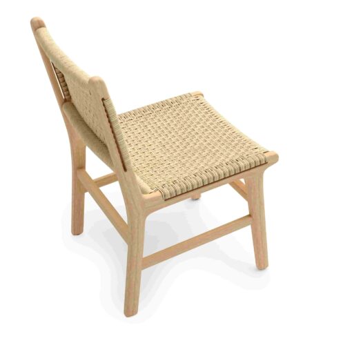silla Robin de madera de teca con asiento trenzado