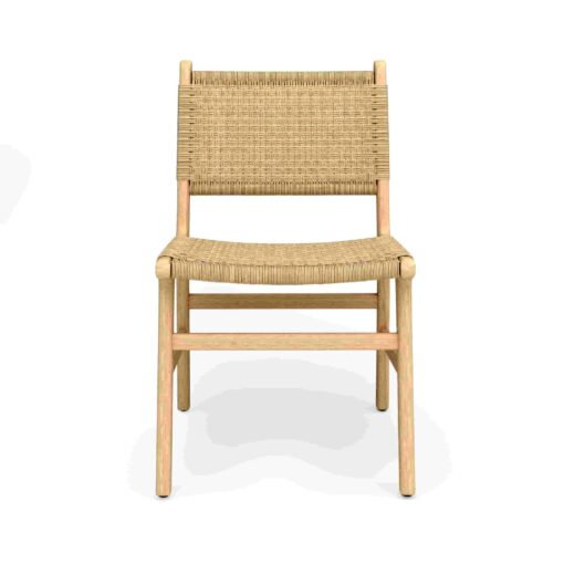 silla Robin de madera de teca con asiento trenzado