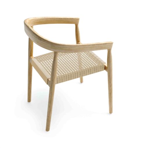 silla Robiin de madera teca con reposabrazos de exterior