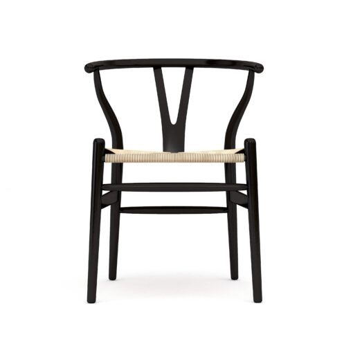 Silla interior Wishbone Nórdica BLACK WISH Madera y Asiento Cuerda Trenzada