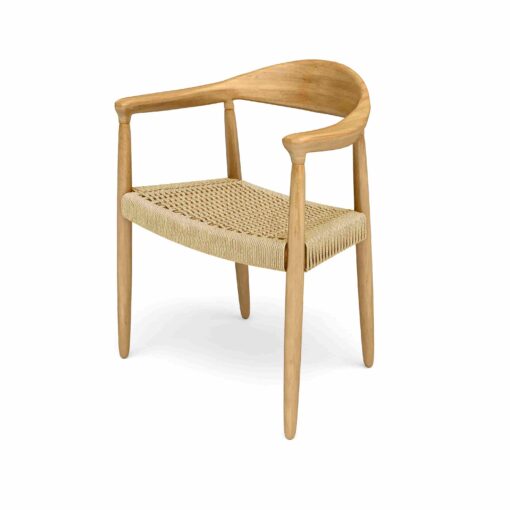 sillon weg madera natural asiento trenzado