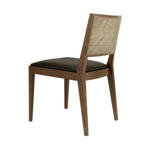 silla cibelle de madera con asiento tapizado para uso interior