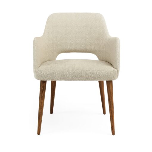 silla elane con brazos tapizada respaldo abierto para uso interior