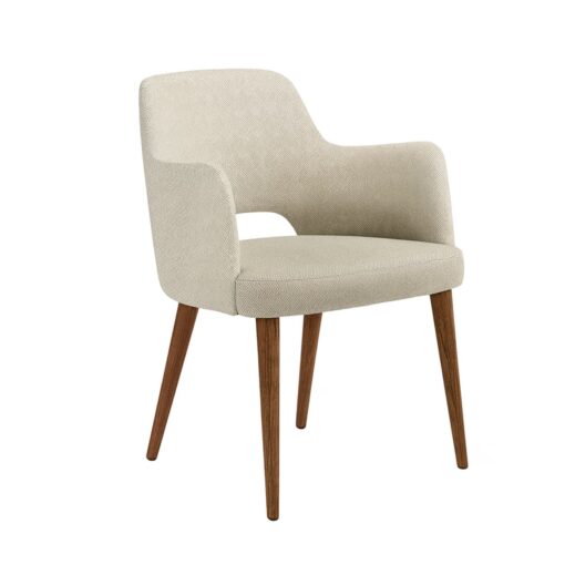 silla elane con brazos tapizada respaldo abierto para uso interior