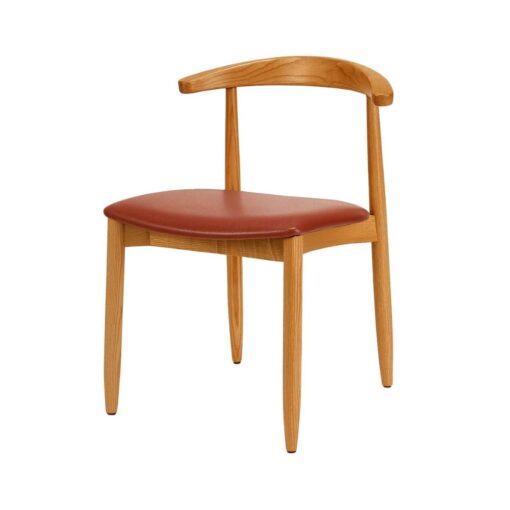 silla joanne de madera con asiento tapizado y respaldo fino