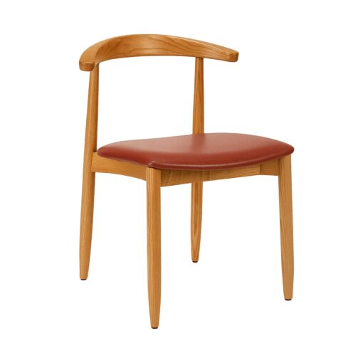 silla joanne de madera con asiento tapizado y respaldo fino
