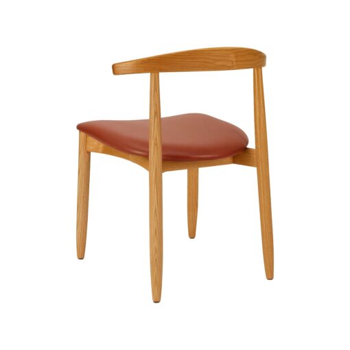 silla joanne de madera con asiento tapizado y respaldo fino