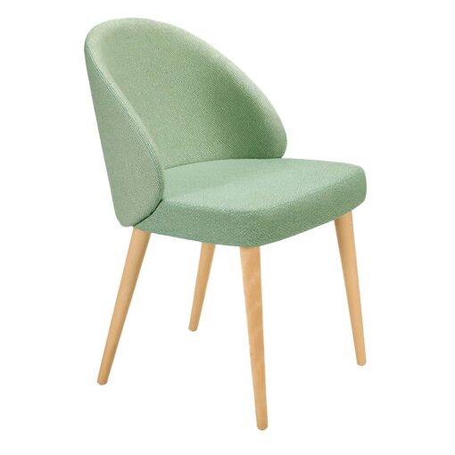 silla lana tapizada patas madera para interior