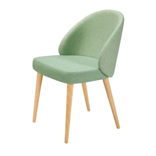 silla lana tapizada patas madera para interior