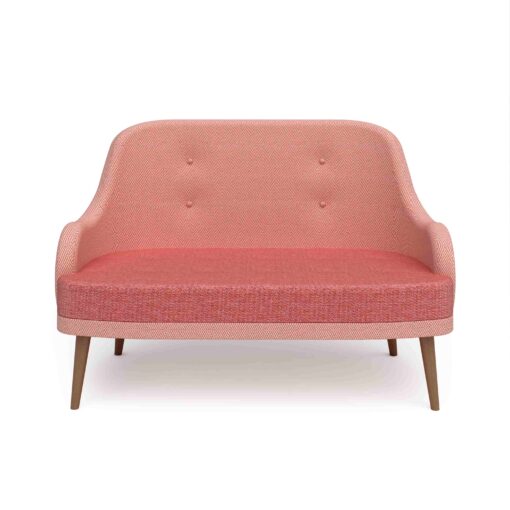 sofa alina tapizado patas madera dos plazas