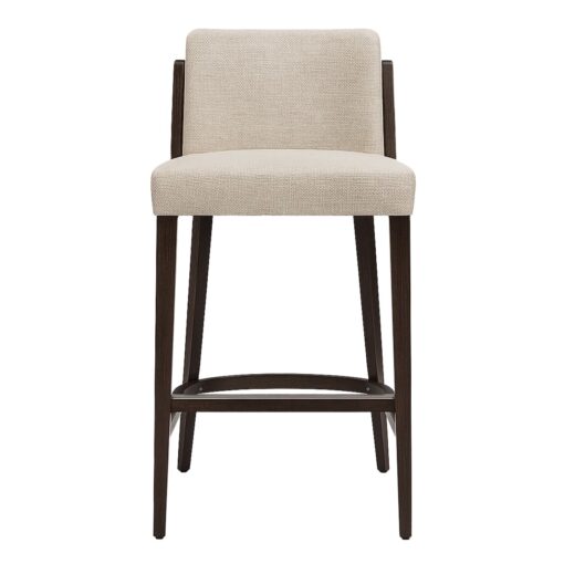 taburete aggy con mimbre tapizado patas madera para uso interior