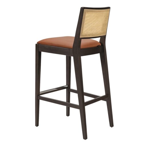 taburete cibelle de madera con asiento tapizado para uso interior