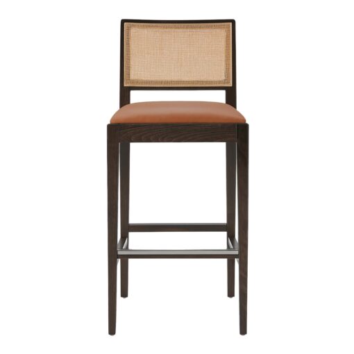 taburete cibelle de madera con asiento tapizado para uso interior