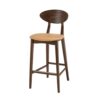 taburete alto de madera lora bar asiento tapizado para uso interior
