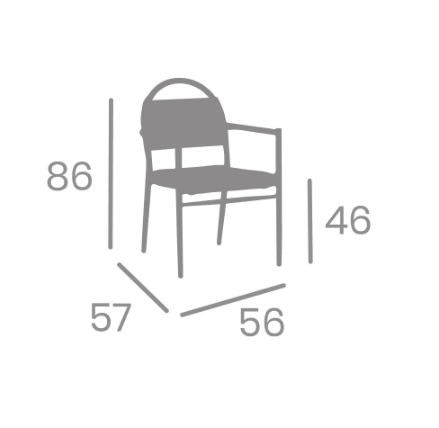Silla con Brazos CAZORLA - Apilable Médula Sintética Interior y Exterior - Imagen 4