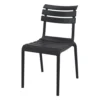 Silla HELEN apilable para terraza y exterior en negro - vista frontal