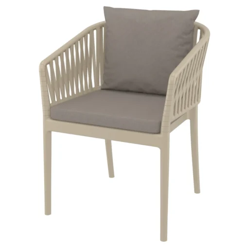 Silla PORTOFINO con brazos y cojines apilable para exterior