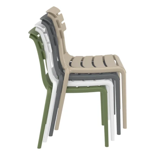 Silla Helen apilable exterior - detalle del apilamiento