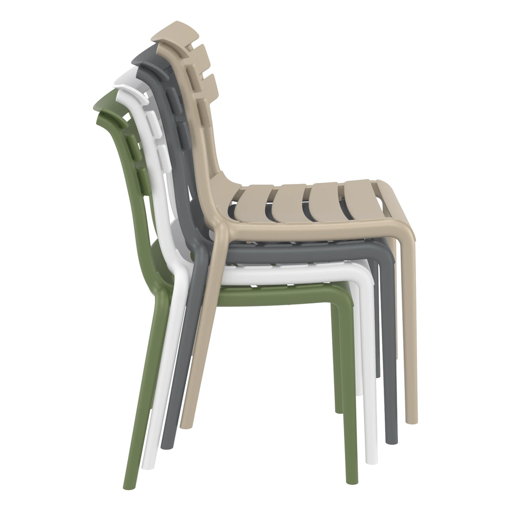 Silla Helen apilable exterior - detalle del apilamiento