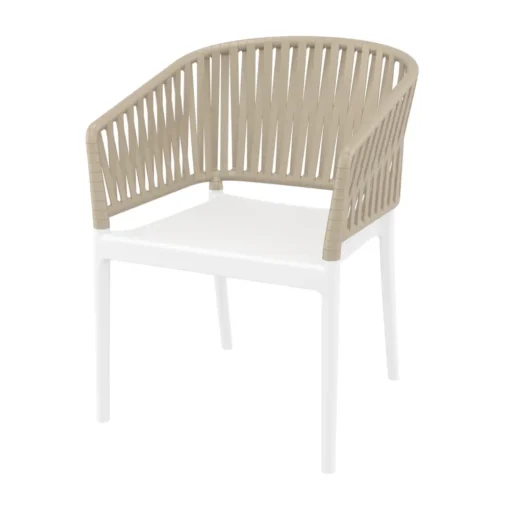 Silla PORTOFINO DÚO B con brazos apilable para exterior