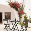 Silla HELEN plegable con mesa HELEN rectangular 60x60 – terraza pequeña