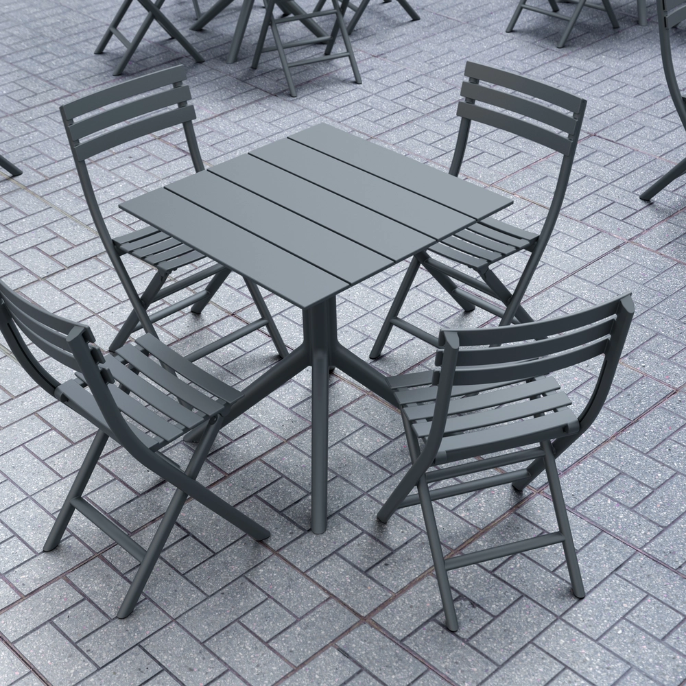 Silla HELEN plegable con mesa Paris 70 para terraza – conjunto exterior