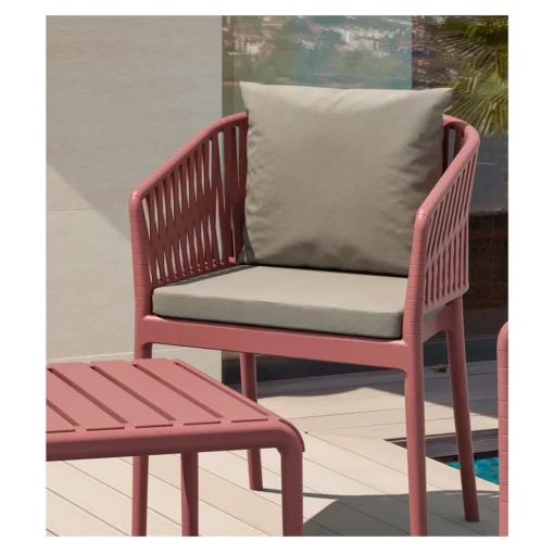 Alternative view of Silla PORTOFINO con brazos y cojines apilable para exterior