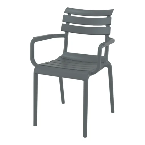 Silla de Terraza con Brazos PARIS Siesta Exclusive - Apilable Estilo Bistró - gris oscuro