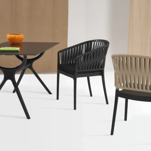Sillas PORTOFINO DUO N con brazos apiladas en varios colores bicolor – terraza y hostelería