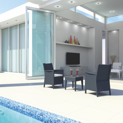 silla con brazos california para exterior imitación rattan ratán