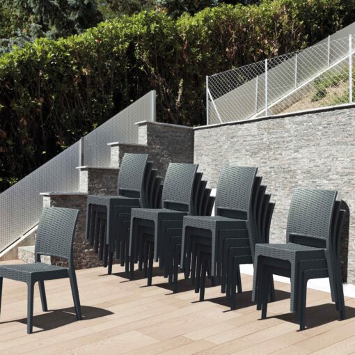 Silla Florida rattan ratán sin brazos para exterior apilable