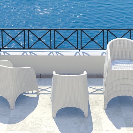 silla con brazos aruba para exterior imitación rattan ratán