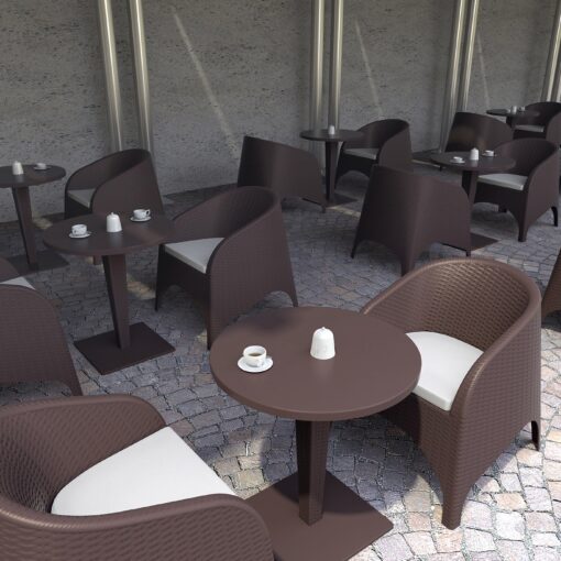 silla con brazos aruba para exterior imitación rattan ratán