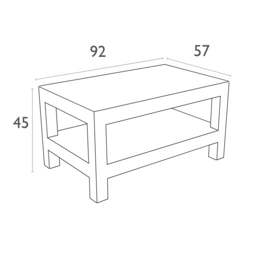 Mesa MONACO LOUNGE para exterior MEDIDAS