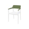 Silla Tulum apilable exterior DUO B blanco verde oliva