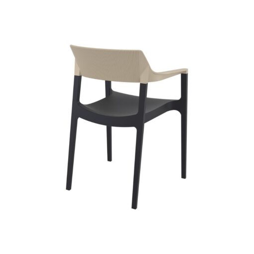 Silla Tulum apilable exterior DUO N negro taupe