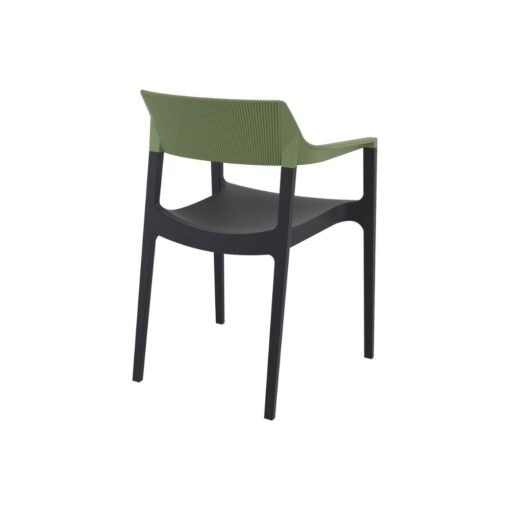 Silla Tulum apilable exterior DUO N negro verde oliva