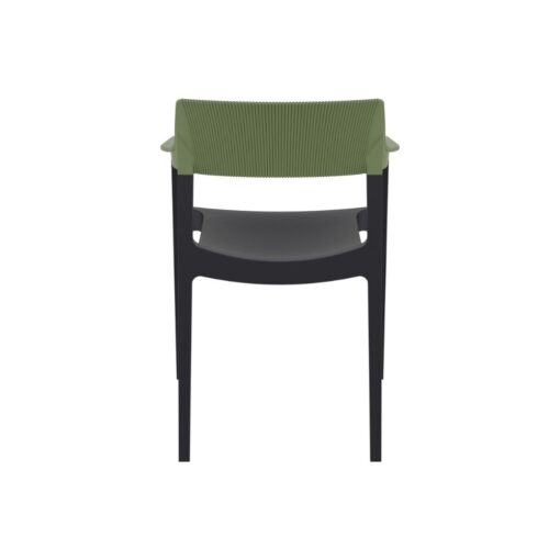 Silla Tulum apilable exterior DUO N negro verde oliva